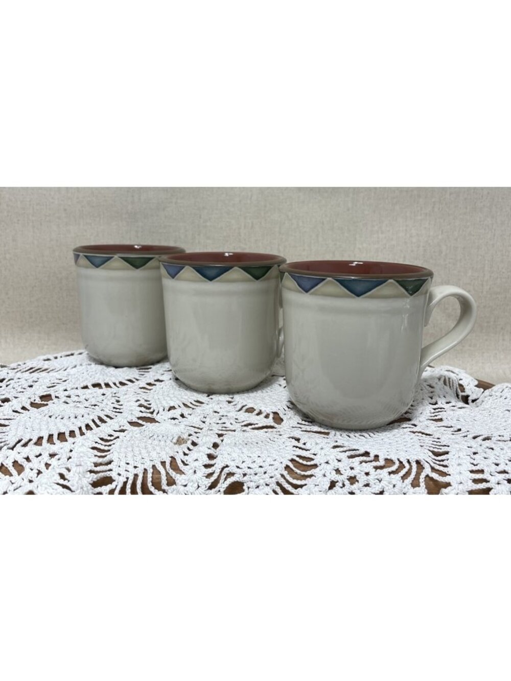 Noritake Stoneware Abilene 8480 Coffee Tea Cup Mug Set Of 3 Southwest Style
